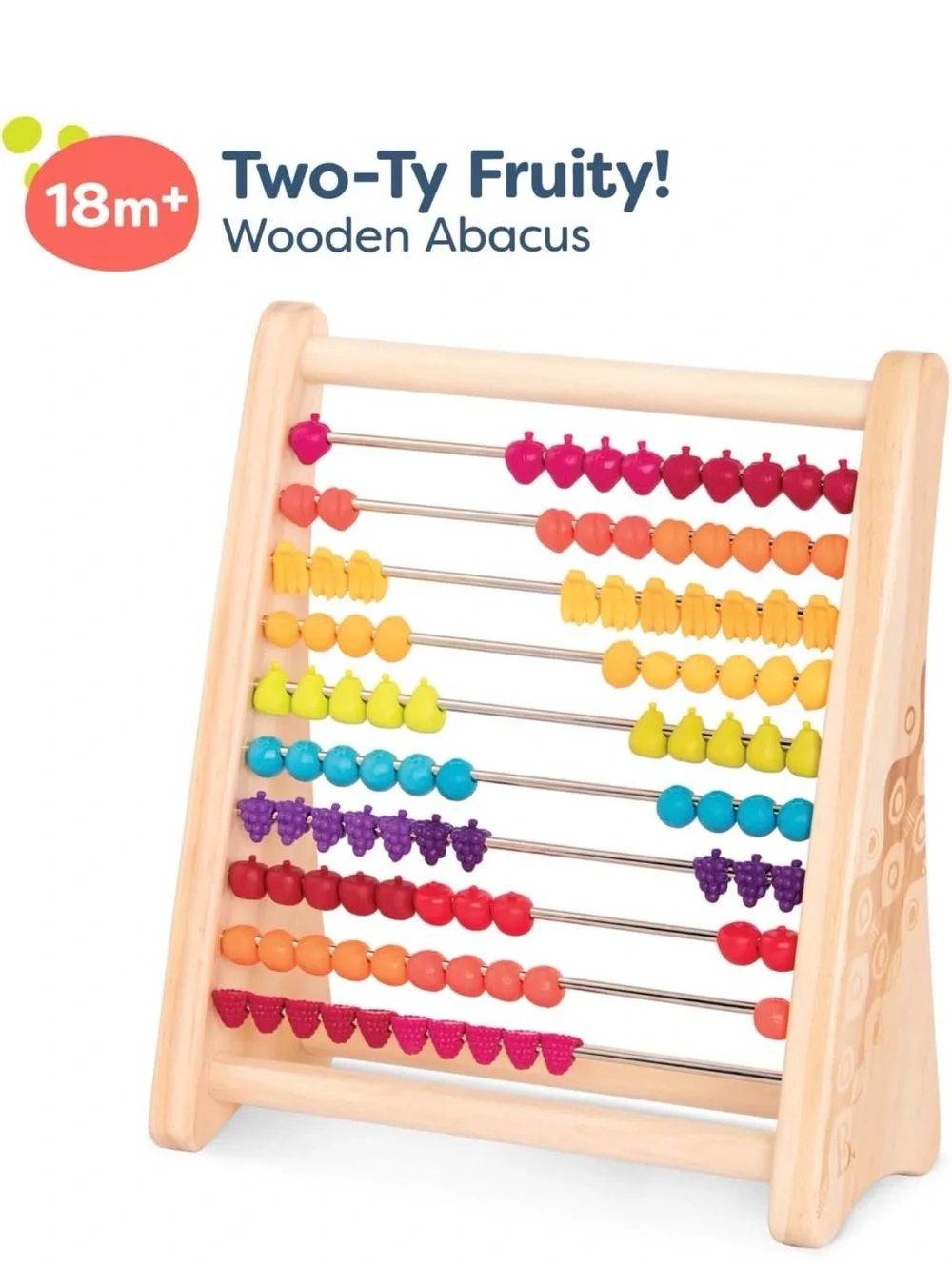 B. Toys Wooden fruit Counting Abacus - Multicolor like new